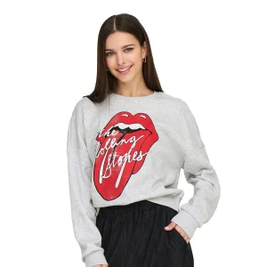 Only Rolling Stones L/S O-Neck Sweat Light Grey Melange