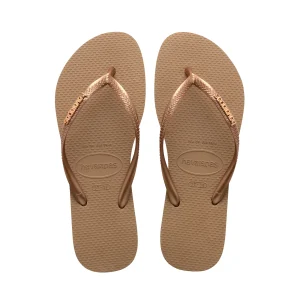 Havaianas Slim Logo Metallic Rose Gold