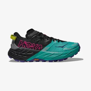 HOKA TRAIL SPEEDGOAT 7 W BLACK/ELECTRIC AQUA