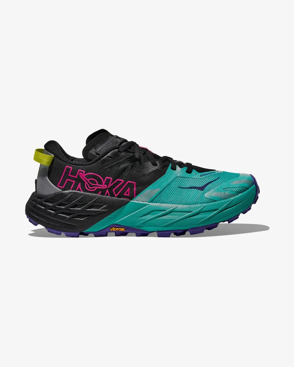 HOKA TRAIL SPEEDGOAT 7 W BLACK/ELECTRIC AQUA - Image 2