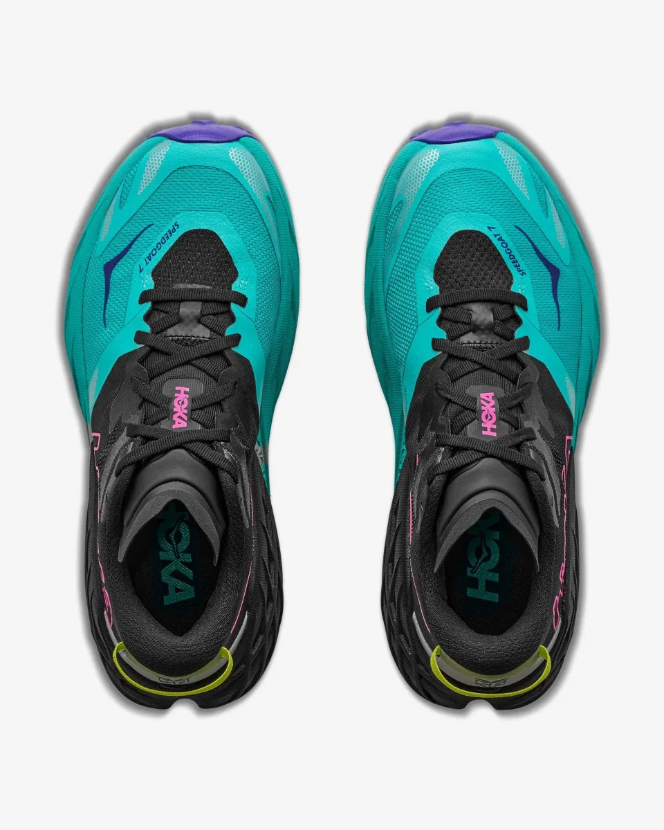 HOKA TRAIL SPEEDGOAT 7 W BLACK/ELECTRIC AQUA - Image 3