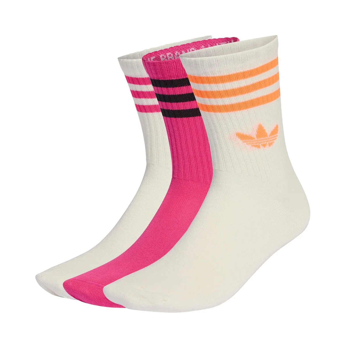 Adidas Originals 3S Crew S 3P Off White/Shock Pink - Image 3