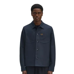 Fred Perry Brushed Twill Overshirt Navy