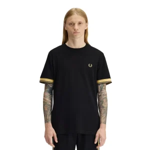 Fred Perry Twin Tipped Cuff T-Shirt Black/Champagne