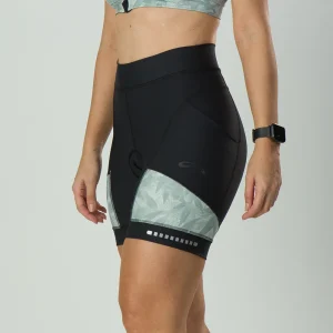 Shorts Ciclismo Sol Sports Matrix2 Feminino Folhas Verde