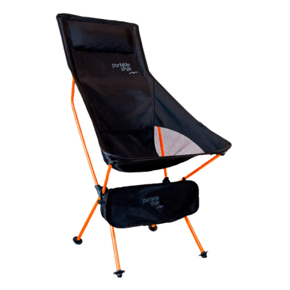 Cadeira Portátil Portable Style Baré Alumínio Laranja