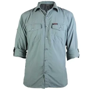 Camisa Hard Adventure Safari UV50+ Masculino Cinza Azulado