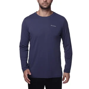 Camiseta Columbia Neblina UV 50 Masculino ML Azul Nocturnal