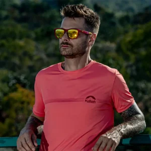 Camiseta Kailash Running Basic UV 50+ Manga Curta Masculino Laranja
