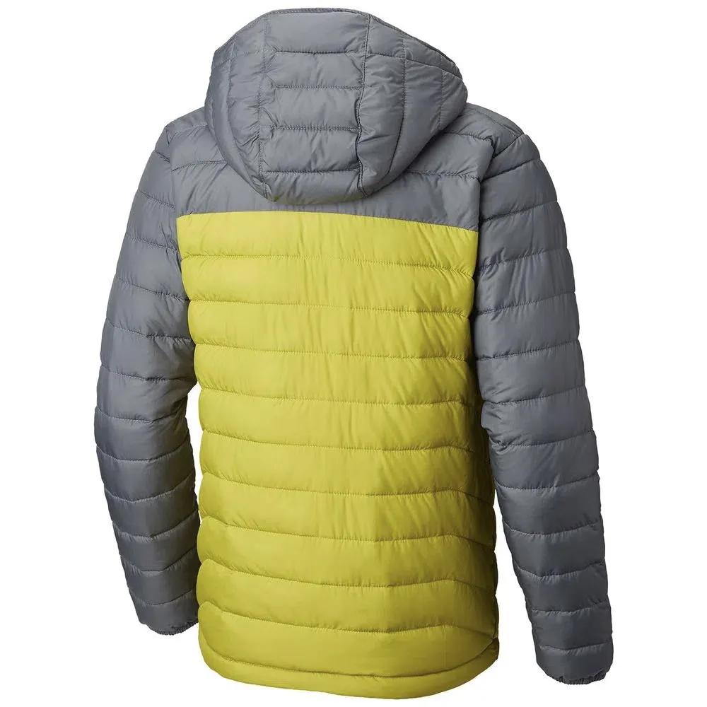 Jaqueta Columbia Powder Lite Omni-Heat Masculina Cinza c/ Verde - Image 3