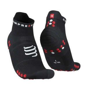 COMPRESSPORT PRO RACING SOCKS V4 ULTRALIGHT RUN LOW BLACK/RED