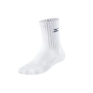 MIZUNO TEAM VOLLEY SOCK MEDIUM CUT WHITE/NAVY